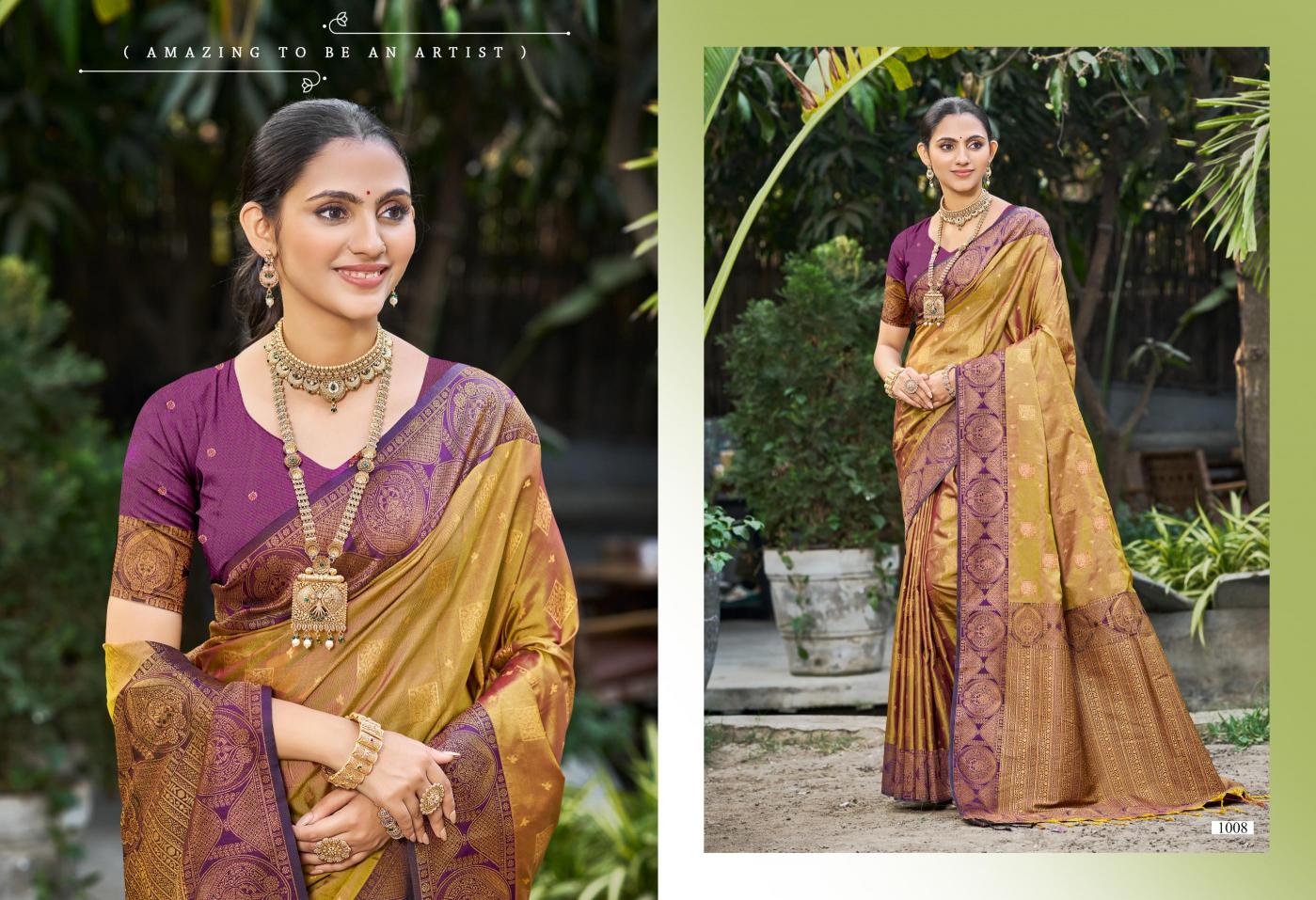 Bunawat - Antilia Silk Sangam Prints SOFT SILK Woven Work Traditional Saree