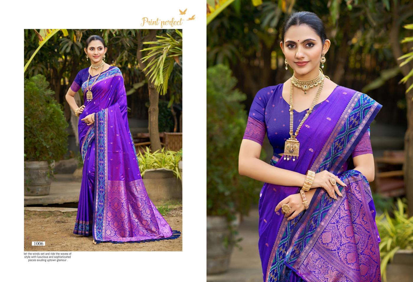 Bunawat - Vantara Silk Sangam Prints SOFT SILK Woven Work Traditional Saree