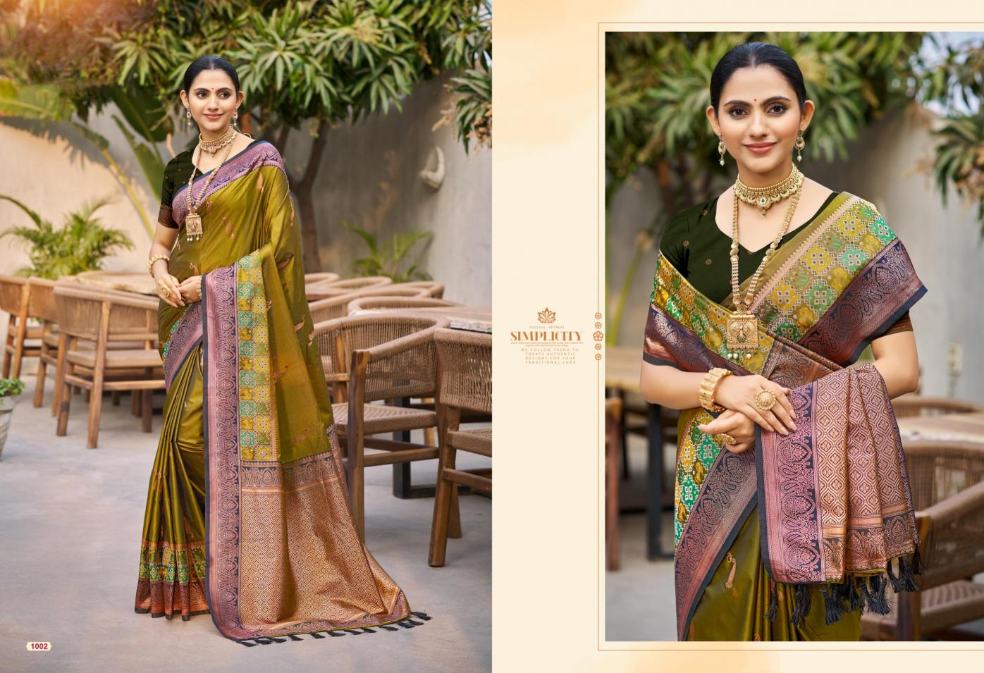 Bunawat - Vrindavan Silk Sangam Prints SOFT SILK Woven Work Traditional Saree