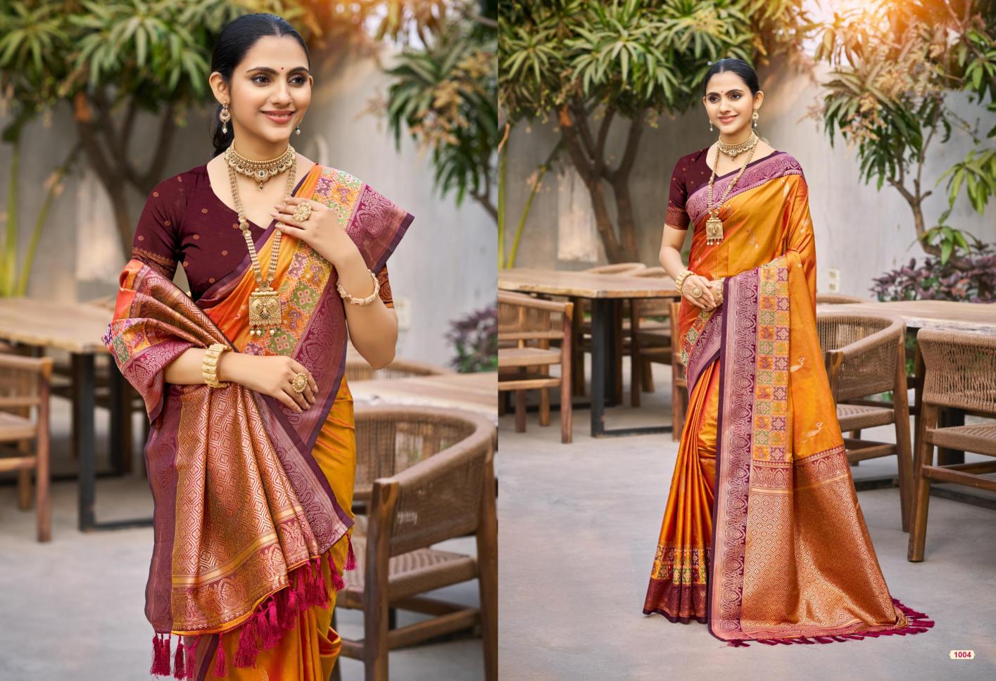 Bunawat - Vrindavan Silk Sangam Prints SOFT SILK Woven Work Traditional Saree