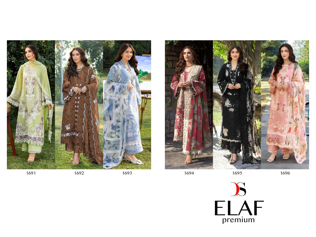 Deepsy Elaf Premium Luxury d 1691 to 1696 catalog wholesale pakistani suits