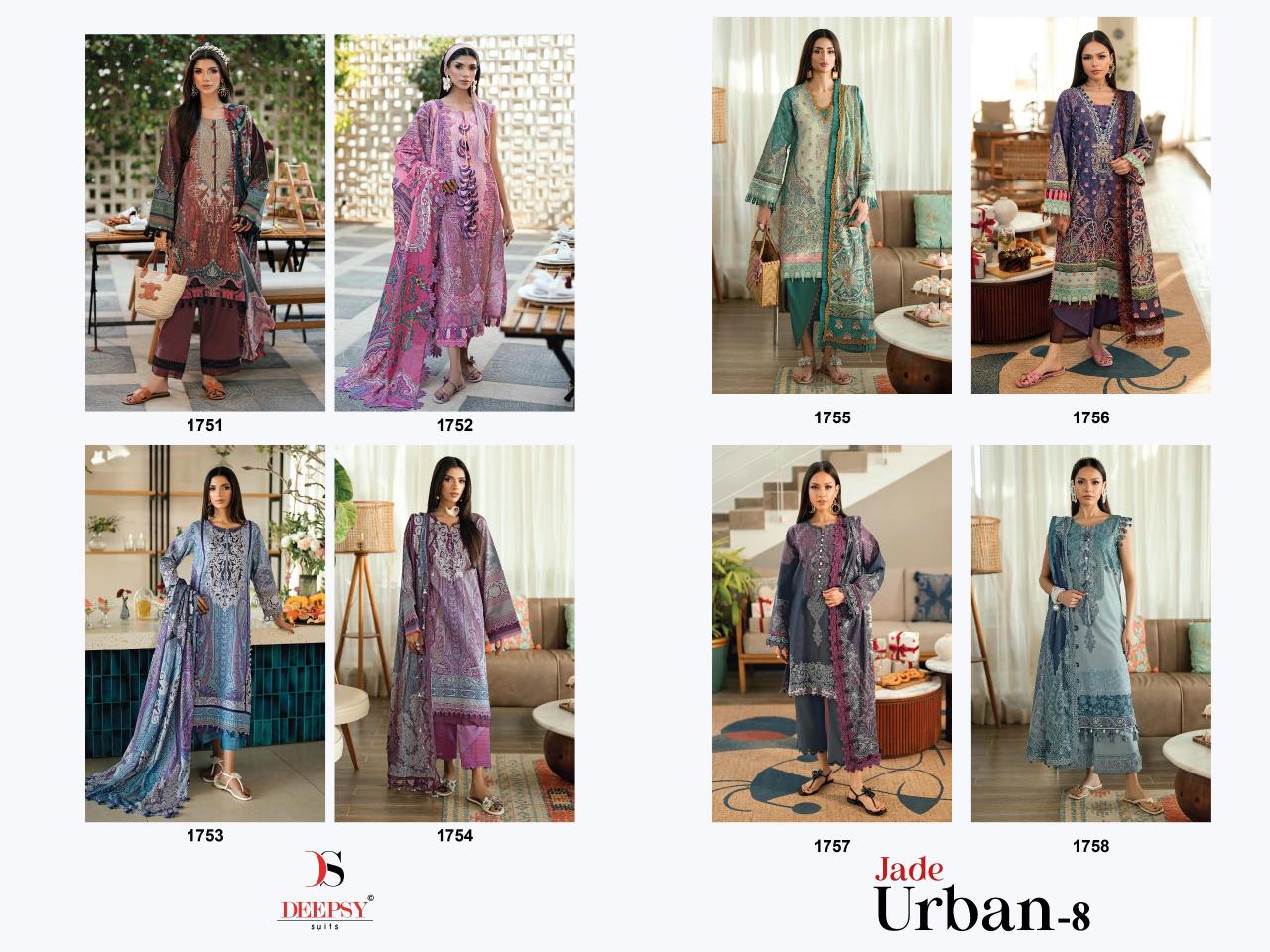 Deepsy Jade Urban 25 Vol 8 catalog Cotton Dupatta wholesale pakistani suits in dubai