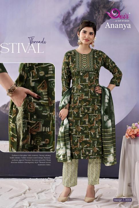 Devi Ananya Vol-3 – Kurti Pant With Dupatta - Wholesale Catalog