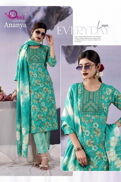 Devi Ananya Vol-3 – Kurti Pant With Dupatta - Wholesale Catalog
