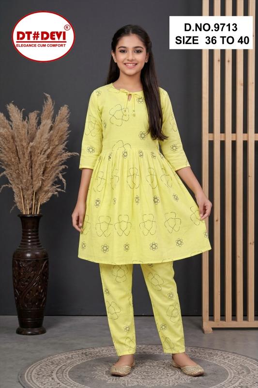 Dt Devi Yashica vol 2 9713 catalog kids wear wholesale cucumber brand wholesale