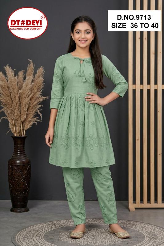 Dt Devi Yashica vol 2 9713 catalog kids wear wholesale cucumber brand wholesale