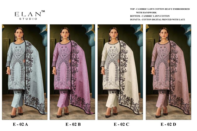 Elan E 02 catalog pakistani suits wholesale dealers in delhi