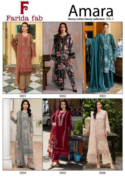 Farida Fab Amara Vol-3 – Karachi Readymade Kurti Pant With Dupatta - Wholesale Catalog