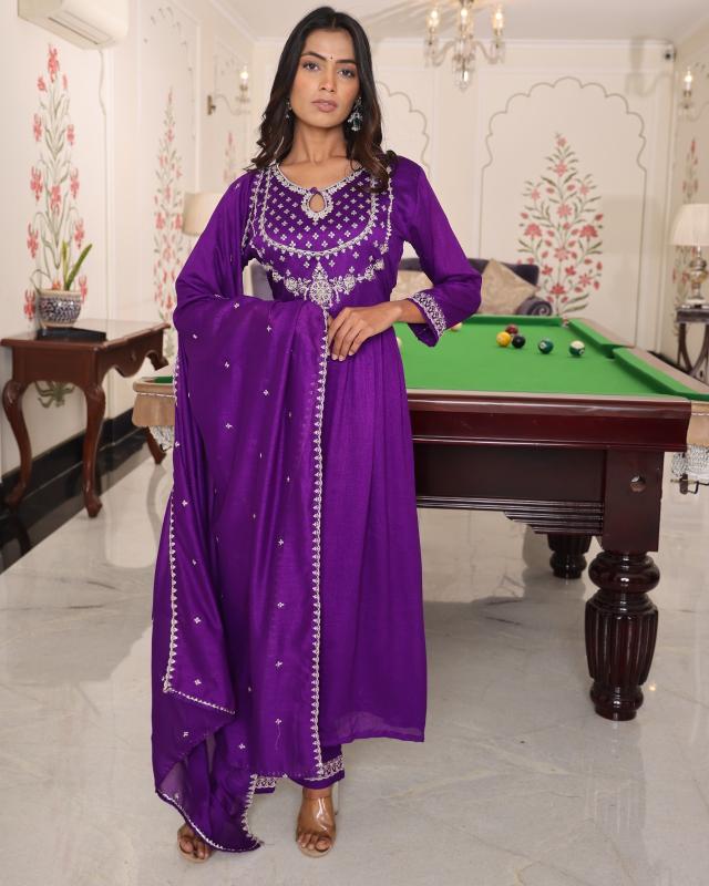 Felocity Purple Hit catalog party kurtis wholesale