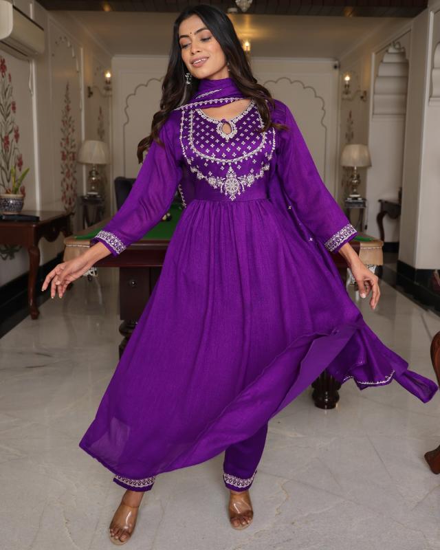 Felocity Purple Hit catalog party kurtis wholesale