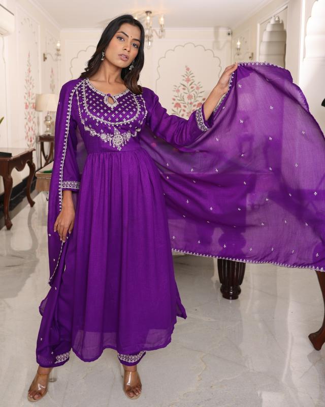 Felocity Purple Hit catalog party kurtis wholesale