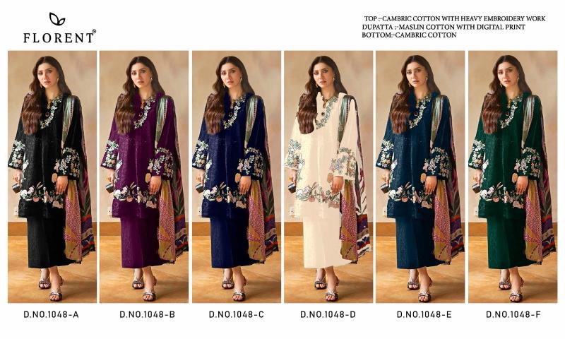 Florent D No 1048 A To F catalog pakistani suits wholesale in india