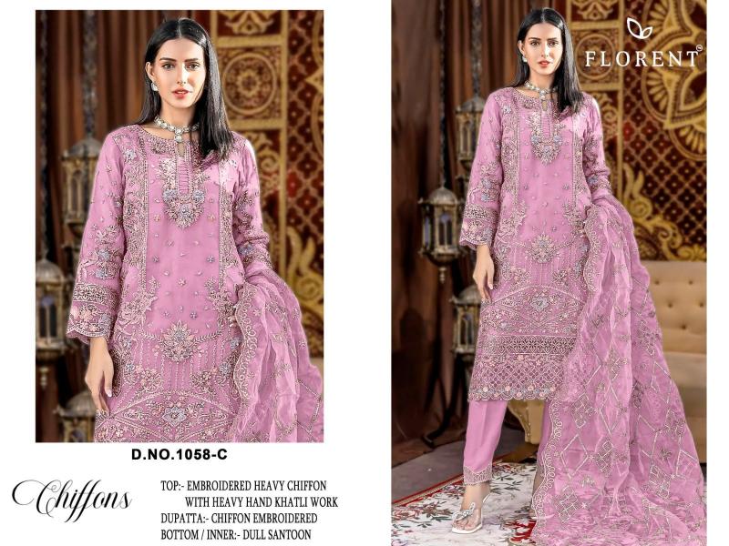 Florent D No 1058 A To D catalog pakistani suits wholesalers in chandni chowk