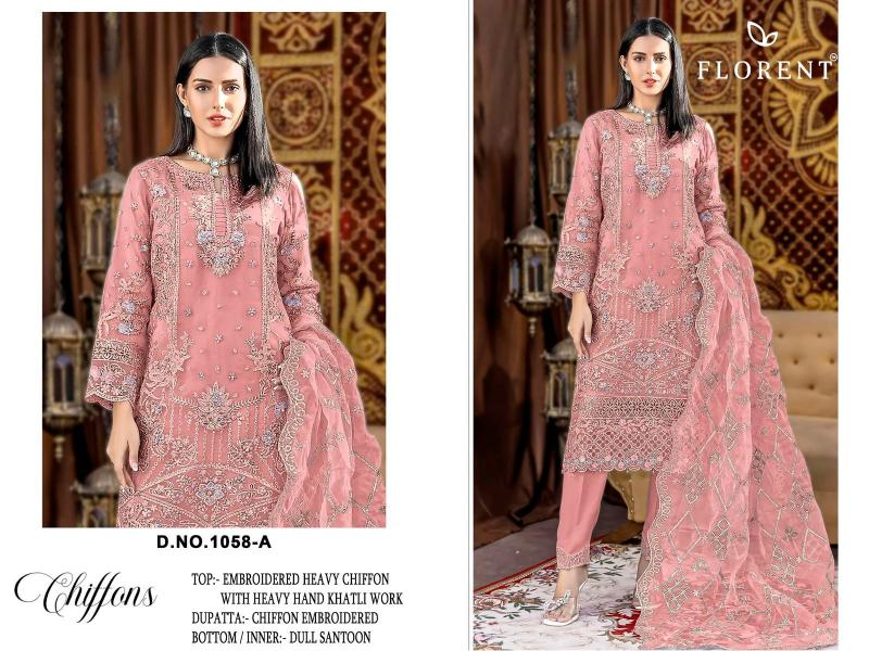 Florent D No 1058 A To D catalog pakistani suits wholesalers in chandni chowk