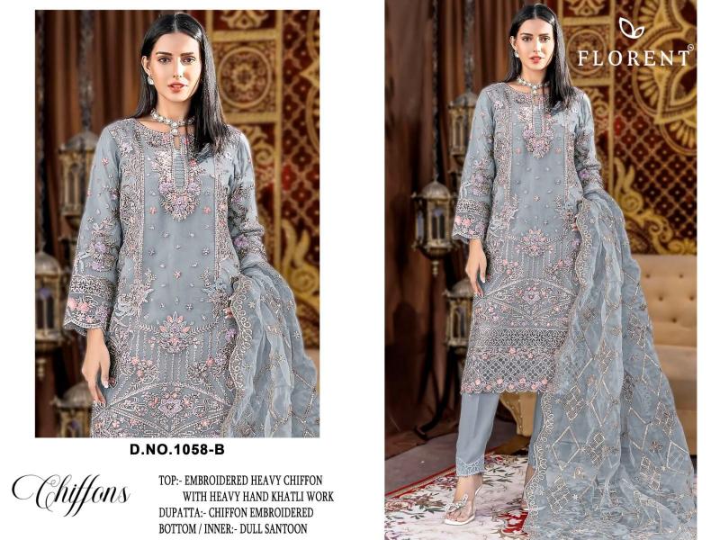 Florent D No 1058 A To D catalog pakistani suits wholesalers in chandni chowk