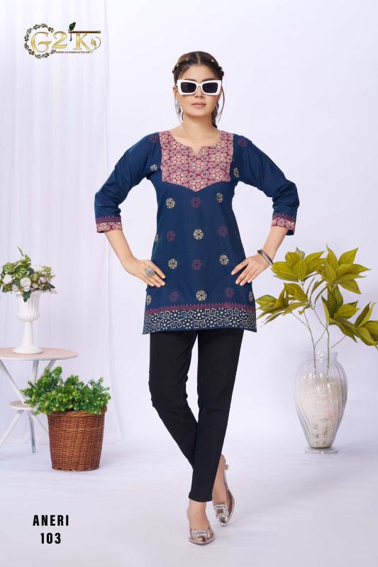 G2K Aneri catalog short kurti wholesaler