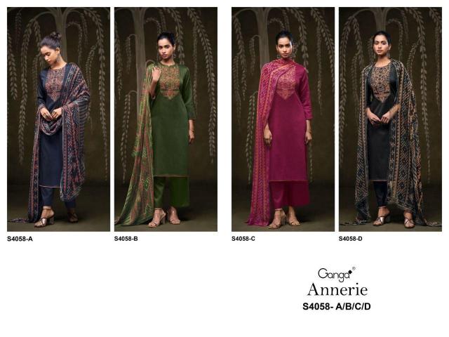 Ganga Annerie 4058 catalog best wholesale salwar kameez