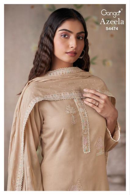 Ganga Azeela 4474 catalog wholesalers of salwar kameez in park street
