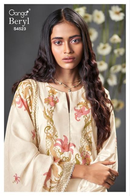 Ganga Beryl 4523 catalog wholesale unstitched salwar kameez material online india 