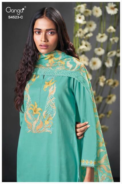 Ganga Beryl 4523 catalog wholesale unstitched salwar kameez material online india 