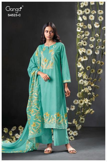 Ganga Beryl 4523 catalog wholesale unstitched salwar kameez material online india 