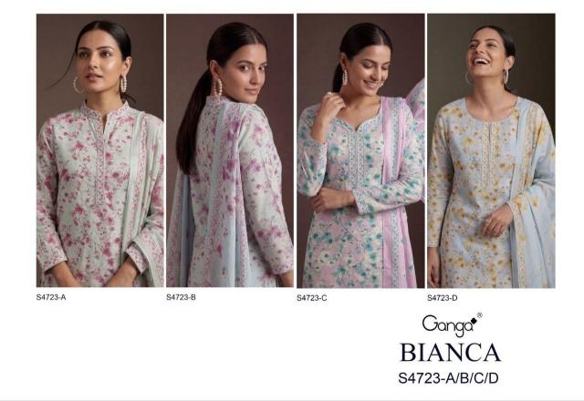 Ganga Bianca 4723 catalog wholesale salwar kameez in burrabazar
