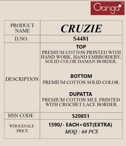 Ganga Cruzie 4481 catalog wholesalers for salwar kameez in mumbai