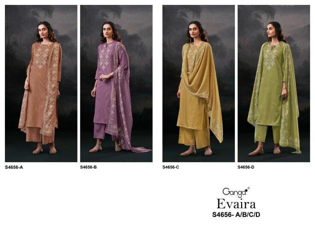 Ganga Evaira 4656 catalog wholesale salwar kameez market in kolkata