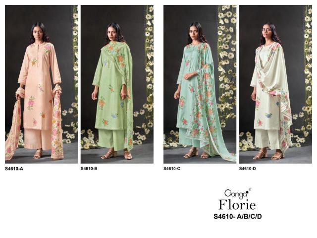 Ganga Florie 4610 catalog wholesale salwar kameez market in surat