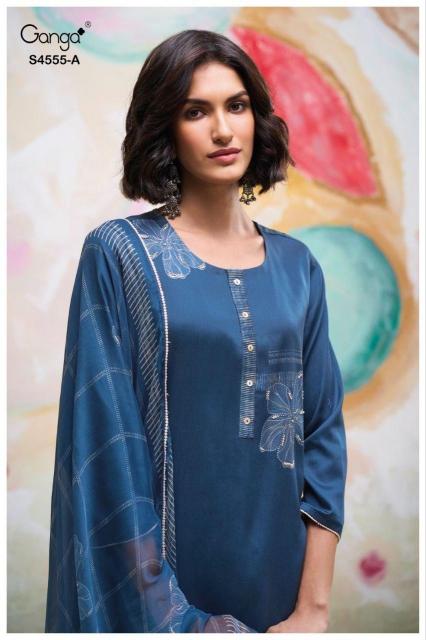 Ganga Gireya 4555 catalog wholesale unstitched salwar kameez suppliers
