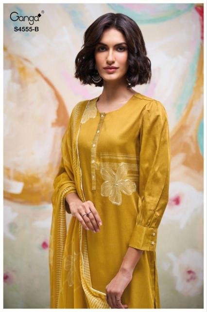 Ganga Gireya 4555 catalog wholesale unstitched salwar kameez suppliers