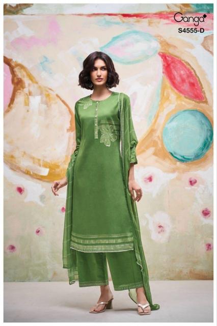 Ganga Gireya 4555 catalog wholesale unstitched salwar kameez suppliers