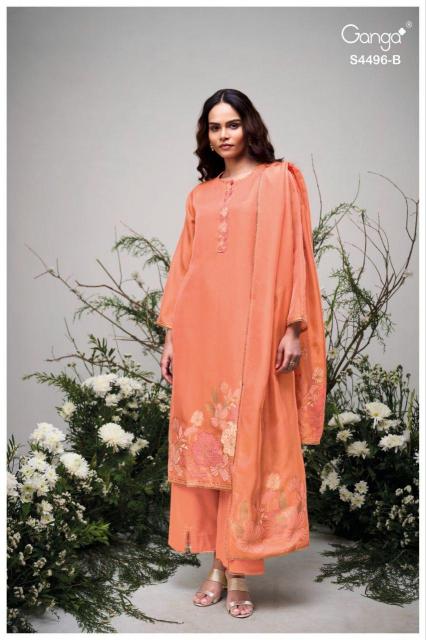 Ganga Husna 4496 catalog salwar kameez dress materials wholesale