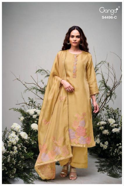 Ganga Husna 4496 catalog salwar kameez dress materials wholesale