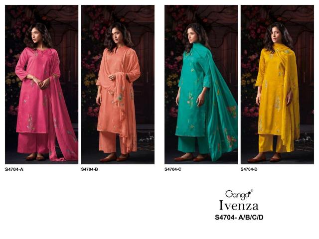 Ganga Ivenza 4704 catalog churidar salwar kameez wholesale market