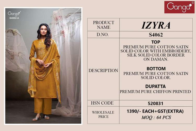 Ganga Izyra 4062 catalog online wholesale salwar kameez cod available 