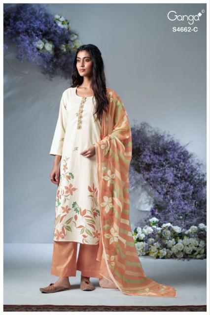 Ganga Jorin 4662 catalog ludhiana design salwar kameez wholesale exporter