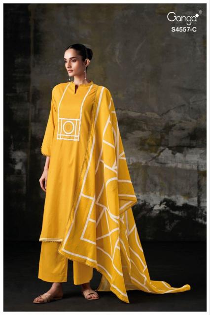 Ganga Kazra 4557 catalog salwar kameez fabric wholesale