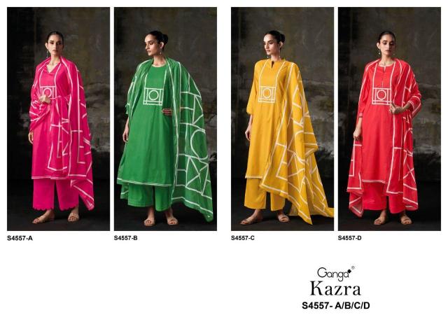 Ganga Kazra 4557 catalog salwar kameez fabric wholesale