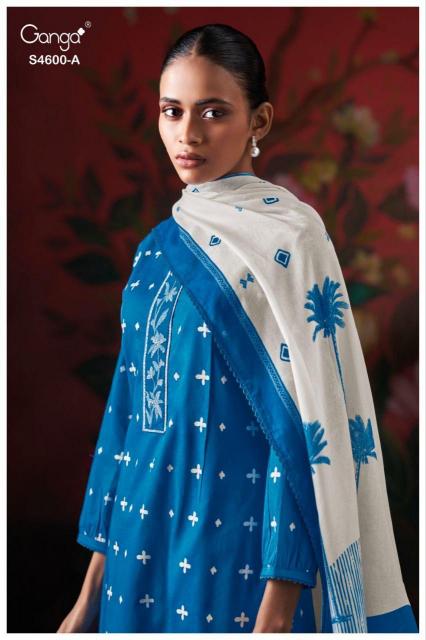 Ganga Mysael 4600 catalog salwar kameez material wholesale