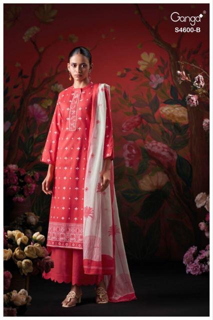 Ganga Mysael 4600 catalog salwar kameez material wholesale