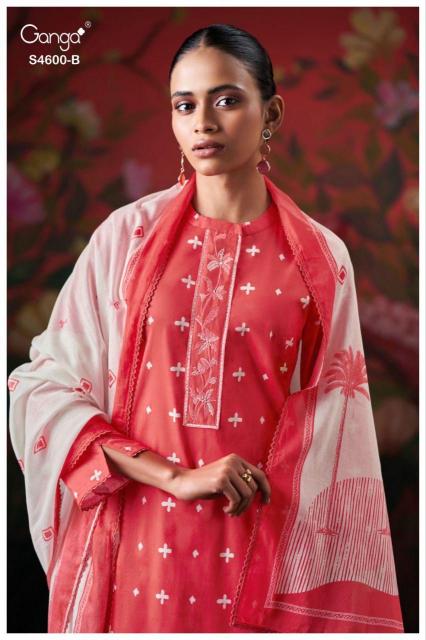 Ganga Mysael 4600 catalog salwar kameez material wholesale