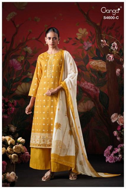 Ganga Mysael 4600 catalog salwar kameez material wholesale