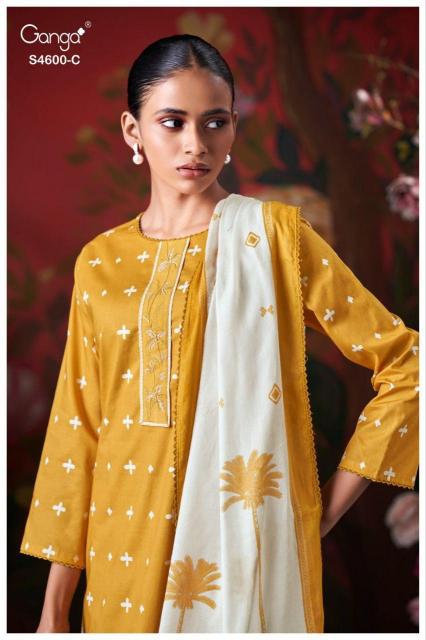 Ganga Mysael 4600 catalog salwar kameez material wholesale
