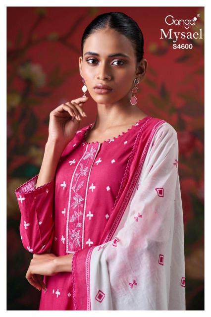 Ganga Mysael 4600 catalog salwar kameez material wholesale