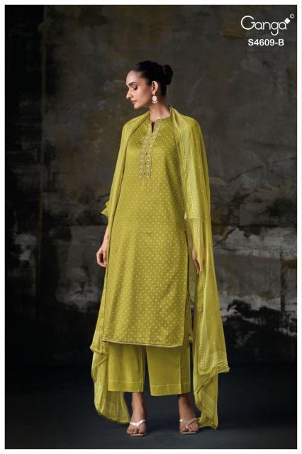 Ganga Neliya 4609 catalog unstitched heavy salwar kameez in jaipur wholesale with price