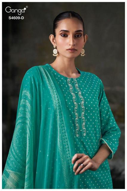Ganga Neliya 4609 catalog unstitched heavy salwar kameez in jaipur wholesale with price
