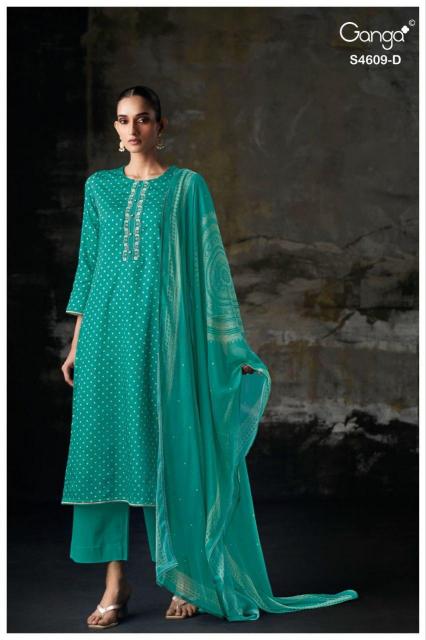 Ganga Neliya 4609 catalog unstitched heavy salwar kameez in jaipur wholesale with price