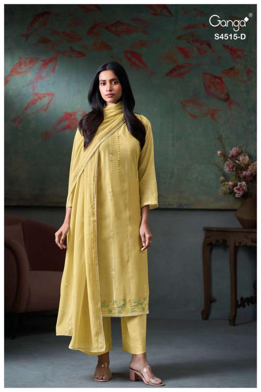 Ganga Ozyra 4515 catalog banarasi silk salwar kameez wholesalers 