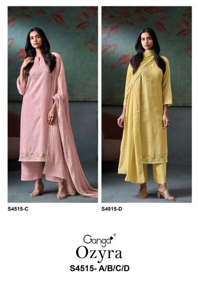 Ganga Ozyra 4515 catalog banarasi silk salwar kameez wholesalers 